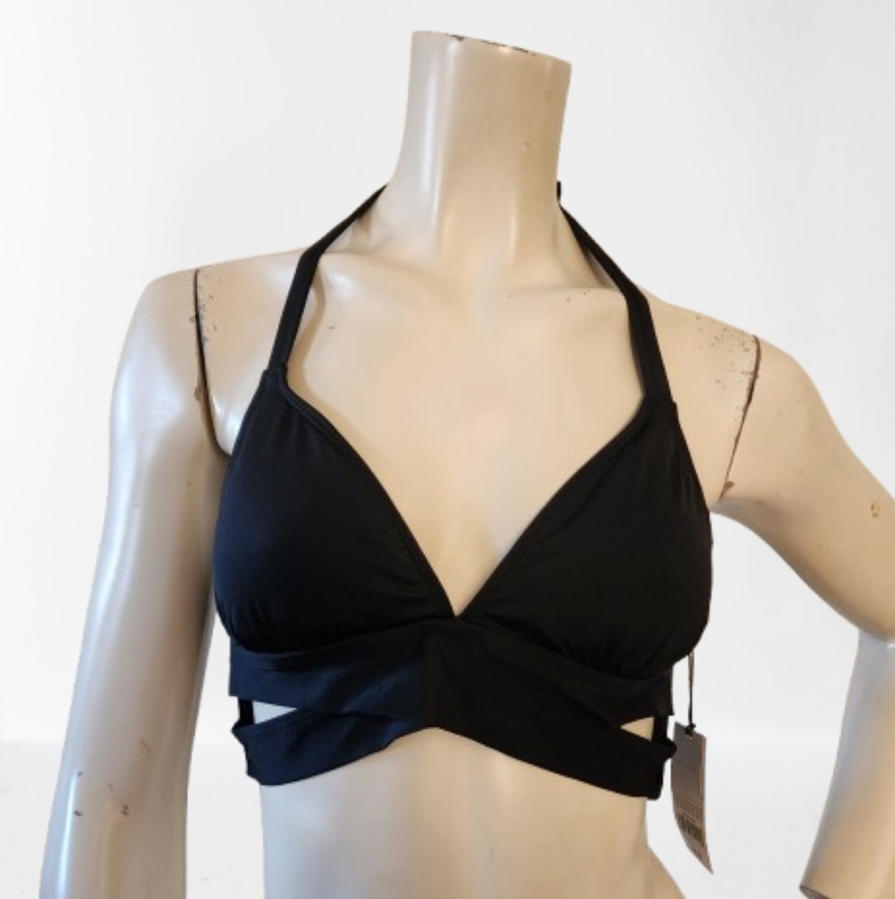 Shade & Shore Bikini Top Womens M Black NEW